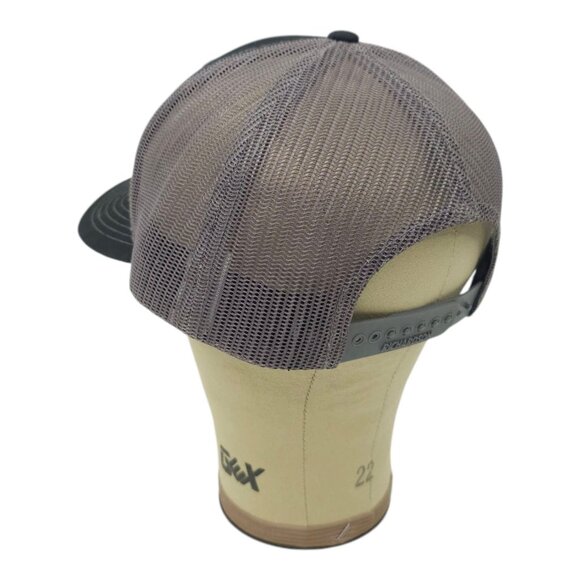 Richardson Oxford Round Patch Mesh Snapback Cap Trucker Baseball Hat Black Gray - Picture 13 of 14